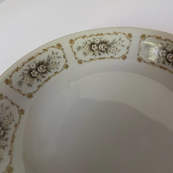 Happy Home China Elegance Coupe Soup Bowl White Flowers W/ Scrolls Discontinued - Picture 5 of 5